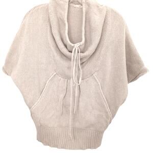 Revolve LA Made Sweater Women Size S Cowl Short Sleeve Cropped Preppy Lagenlook